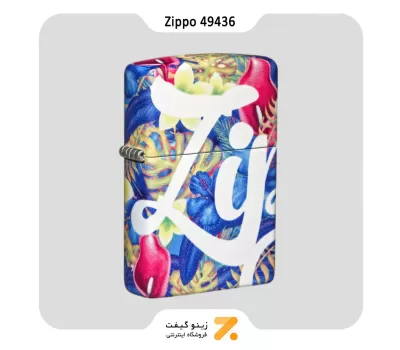 فندک زیپو 540 رنگ طرح گل های رنگارنگ استوایی مدل 49436-Zippo Lighter 49436 49352 ZIPPO DESIGN