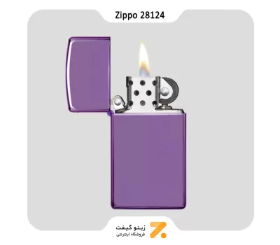 فندک زیپو اسلیم بنفش براق مدل 28124-Zippo Lighter 28124 000009 NEW SLIM ABYSS