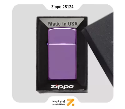 فندک زیپو اسلیم بنفش براق مدل 28124-Zippo Lighter 28124 000009 NEW SLIM ABYSS