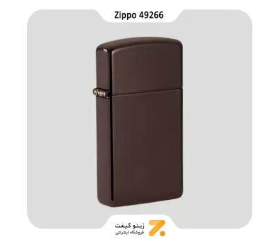 فندک زیپو اسلیم قهوه ای تیره مدل 49266-​​Zippo Lighter 49266 SLIM BROWN