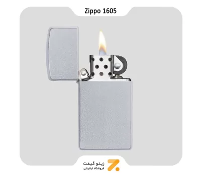 فندک زیپو اسلیم مدل 1605-​Zippo Lighter 1605 SLIM SATIN CHROME