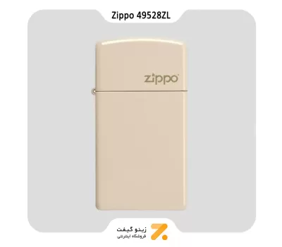 فندک زیپو اسلیم کرم رنگ مدل 49528 زد ال-​Zippo Lighter 49528ZL Slim Flat Sand Zippo Lighter