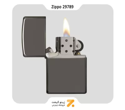 فندک زیپو بلک آیس با دو مغزی مدل 29789-​ZIPPO BLACK ICE LIGHTER & PIPE INSERT