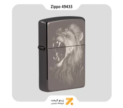 فندک زیپو بلک آیس طرح شیر مدل 49433-​Zippo Lighter 49433 150 Fierce Lion Design