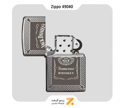 فندک زیپو بلک آیس طرح لوگو جک دنیلز مدل 49040-Zippo Lighter 49040 24095 JACK DANIELS
