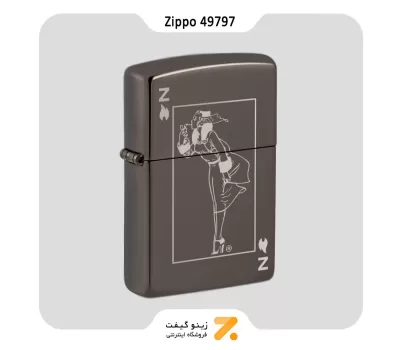 فندک زیپو بلک آیس طرح لیدی مدل 49797-Zippo Lighter 49797 150 WINDY DESIGN