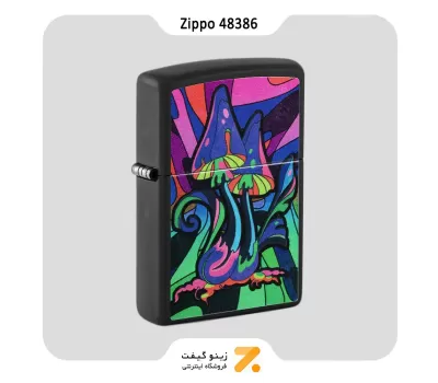 فندک زیپو بلک لایت مدل 48386 طرح قارچ-Zippo Lighter 48386 218 COUNTER CULTURE DESIGN