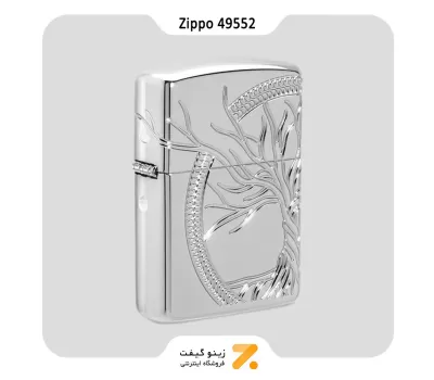 فندک زیپو تمام نقره طرح درخت زندگی مدل 49552-Zippo Lighter Sterling Silver Tree of Life Design
