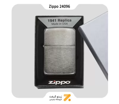 فندک زیپو رپلیکا بلک آیس 1941 مدل 24096-​​Zippo Lighter 24096 1941 REPLICA BLACK ICE