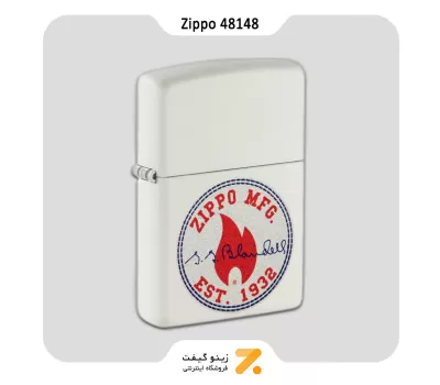 فندک زیپو سفید طرح زیپو دیزاین مدل 48148-​​Zippo Lighter 48148 214 ZIPPO DESIGN
