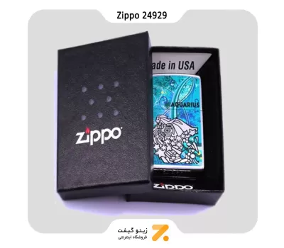 فندک زیپو طرح برج دلو مدل 24929-Zippo Lighter 24929 250-ZODIAC AQUARIUS