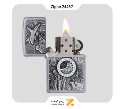 فندک زیپو طرح برجسته نیروهای نظامی ایالات متحده مدل 24457-Zippo Lighter ​24457 207 JOINED FORCES