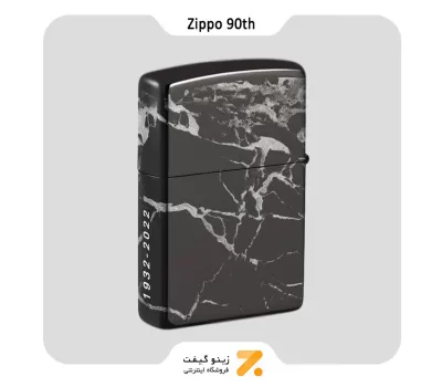 فندک زیپو طرح برجسته یاد بود ۹۰ سالگی مدل 49864-​Zippo Lighter 49864 90th Anniversary Commemorative Design