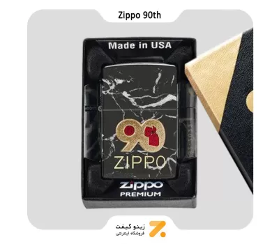 فندک زیپو طرح برجسته یاد بود ۹۰ سالگی مدل 49864-​Zippo Lighter 49864 90th Anniversary Commemorative Design