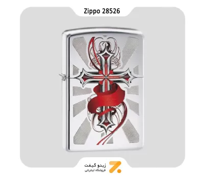 فندک زیپو طرح صلیب مدل 28526-​Zippo Lighter 28526- 250-000006 CROSS WITH WINGS
