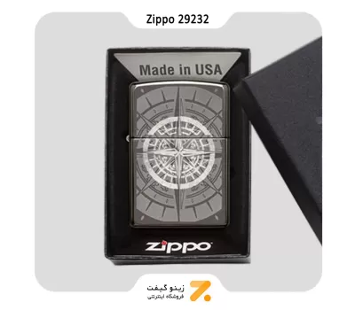 فندک زیپو طرح قطب نما مدل 29232-Zippo Lighter 29232 Black Ice Compass
