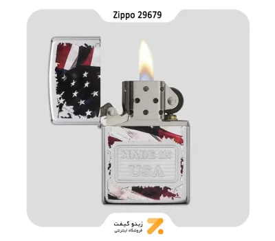 فندک زیپو طرح پرچم آمریکا مدل 29679-​Zippo Lighter 29679 250 MADE IN USA