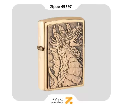 فندک زیپو طلایی مدل 49297 طرح اژدها-Zippo Lighter 49297 204B DRAGON 1 EMBLEM
