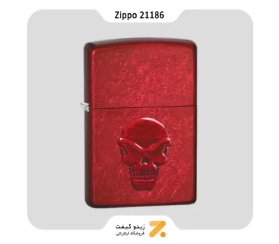 فندک زیپو قرمز مدل 21186 طرح جمجمه-Zippo Lighter 21186-21063 DOOM