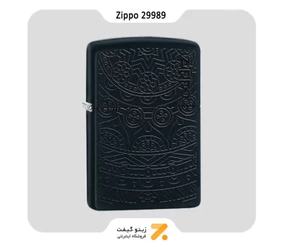 فندک زیپو مدل 29989 طرح خطوط و گل-​Zippo Lighter 29989  Tone on Tone Design