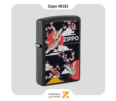 فندک زیپو مدل 48182 طرح لک لک-Zippo Lighter 48182 Zippo Kimono Design Black Matte