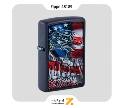 فندک زیپو مدل 48189 طرح پرچم امریکا و عقاب-Zippo Lighter 48189 239 Americana Eagle Flag Design