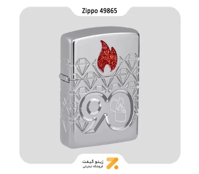 فندک زیپو مدل 49865 لیمیتد ادیشن سال 2022 طرح یاد بود ۹۰ سالگی-Zippo Lighter 2022 Anniversary 90 Years Special Limited Edition 49865