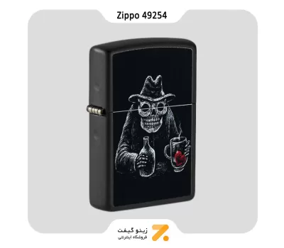 فندک زیپو مشکی مدل 49254 طرح جمجمه و بار-Zippo Lighter 49254 218 BAR SKULL DESIGN