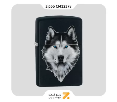 فندک زیپو مشکی مدل سی آی 412378 طرح هاسکی-Zippo Lighter 218 CI412378 SIBERIAN HUSKY DESIG