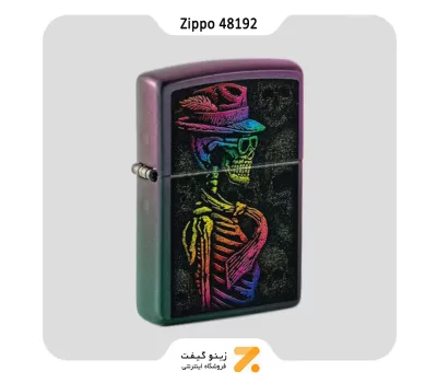 فندک زیپو هفت رنگ مدل 48192 طرح اسکلت-Zippo Lighter 48192 49146 SKULL DESIGN