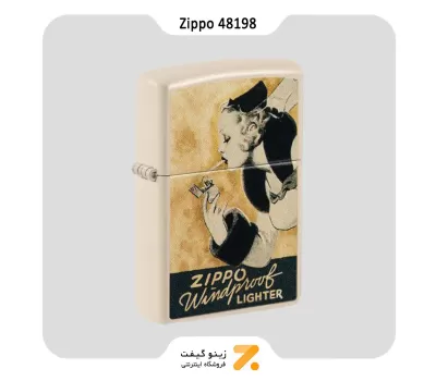 فندک زیپو کرم مدل 48198 طرح لیدی-Zippo Lighter 48198 49453 WINDY DESIGN