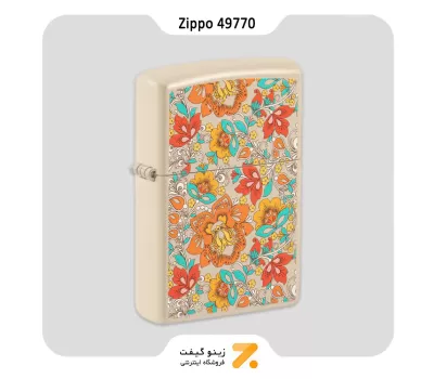 فندک زیپو کرم مدل 49770 طرح گل-Zippo Lighter 49770 49453 VINTAGE FLORAL DESIGN