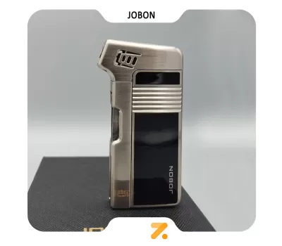 فندک گازی جوبون نقره ای با شعله پیپ مدل 2202-31-Jobon Lighter SN-LIJB-2202-31
