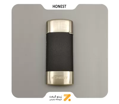 فندک گازی هانست با روکش چرم مشکی-​Honest Leather Lighter SN-LIHN-2201-4