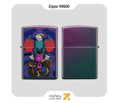 Zippo Lighter 49600 EAGLE SNAKE SWORD DES ​فندک بنزینی زیپو طرح عقاب و مار بدنه هفت رنگ مات مدل 49600