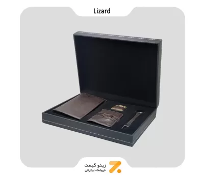 ست هدیه مردانه لیزارد مدل چرم طبیعی کد ال زد 4104-Lizard Leather LZ4104