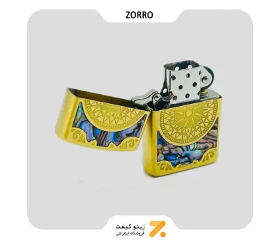 فندک بنزینی زورو صدفی طرح قطب نما مدل 91629-Zorro Lighter SN-LIZO-2104-33