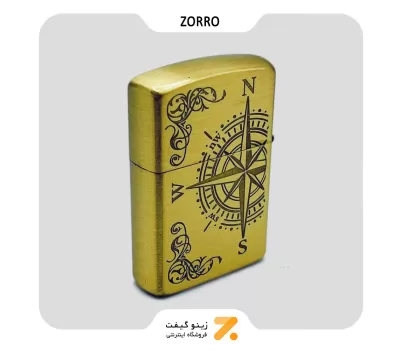 فندک بنزینی زورو صدفی طرح قطب نما مدل 91629-Zorro Lighter SN-LIZO-2104-33