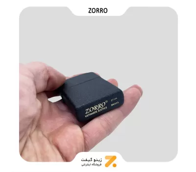 فندک بنزینی زورو طرح آسفالتی مدل 11-2102-​Zorro Lighter Black Crackle