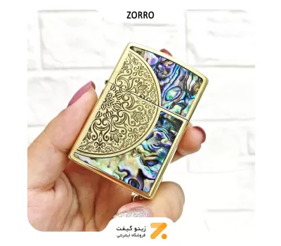 فندک بنزینی زورو صدفی طرح گل مدل 91574-Zorro Lighter SN-LIZO-2104-24