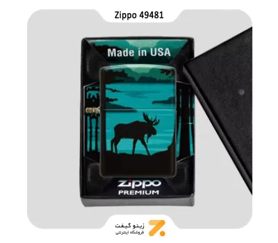 فندک بنزینی زیپو 540 رنگ طرح گوزن در جنگل مدل 49481-​Zippo Lighter 49481 49352 MOOSE LANDSCAPE DESIGN