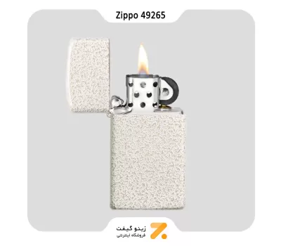 فندک بنزینی زیپو اسلیم آسفالتی سفید مدل 49265-​Zippo Lighter 49265 SLIM MERCURY GLASS