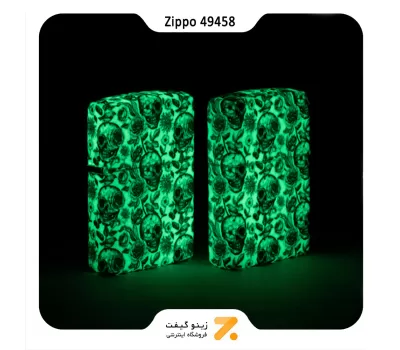 فندک بنزینی زیپو بلک لایت طرح اسکلت مدل 49458-Zippo Lighter ​49458 49193 SKELETON DESIGN