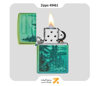 فندک بنزینی زیپو سبز کهربایی طرح کوه مدل 49461-Zippo Lighter 49461 49191 MOUNTAIN DESIGN