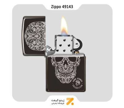 فندک بنزینی زیپو طرح اسکلت مدل 49143-Zippo Lighter ​49143 24756 ANNE STOKES COLLECTIO