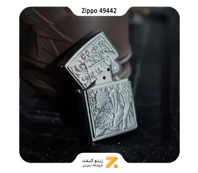 فندک بنزینی زیپو طرح برجسته جمجمه و فرشته مدل 49442-Zippo Lighter ​49442-087183 207 SKULL AND ANGEL​E