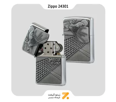 فندک بنزینی زیپو طرح برجسته پینگ پنگ مدل 24301-​Zippo Lighter 24301 BS Ping Pong Surp
