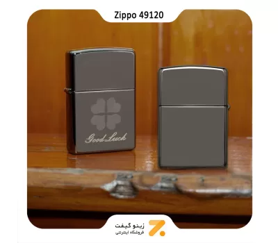 فندک بنزینی زیپو طرح شبدر مدل 49120-​Zippo Lighter 49120 150 GOODLUCK DESIGN