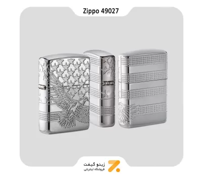 فندک بنزینی زیپو طرح پرچم امریکا مدل 49027-​Zippo Lighter ​49027 167 PATRIOTIC DESIGN