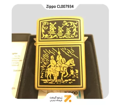فندک بنزینی زیپو طلایی طرح لامانچا مدل ال آی 007934-​Zippo Lighter 21126 CL007934 LA MANCHA